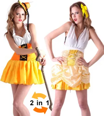 Produktbild von y Wendekostüm Dirndl Prinzessin Damenkostüm weiss-gelb - L
