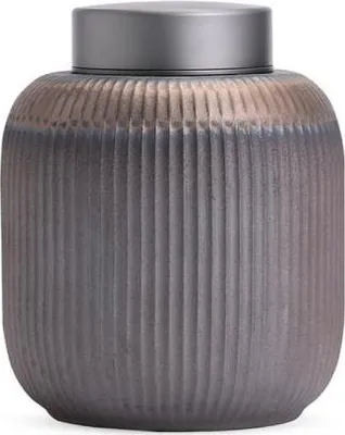 Produktbild von Luxe Keramik Urne 1000 ML für Menschliche und Tierasche - Mini Urne in Schwarz - Dekorative Ascheurne