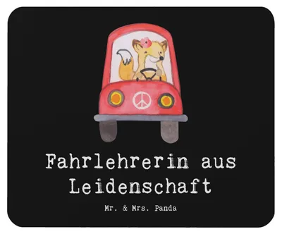 Produktbild von Mr. & Mrs. Panda Mauspad Fahrlehrerin Leidenschaft - Schwarz - Geschenk, pc mousepad, Fahrschule, Lustig, Beruf, Witzig, Mouse Pad, Spruch, mousematte