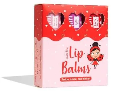 Zdjęcie produktu dla Balsam do ust dla dzieci hipoalergiczny zestaw 3 sztuk prezent