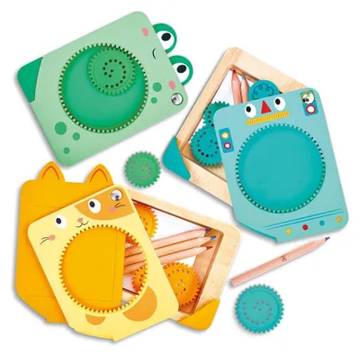 Image de Hape : Jeu de dessin rotatif | 12 pièces