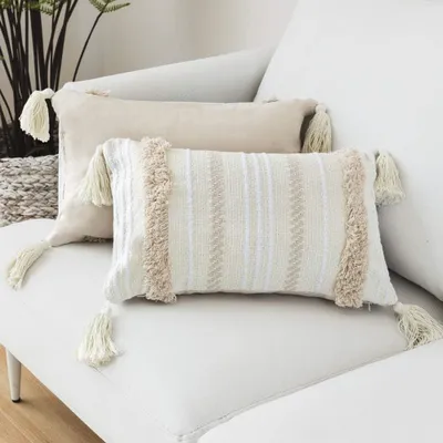 Produktbild von Kissenbezug Modern Geometrisch, 1 Stück, Beige, 30 x 50 cm, Boho-Stil Sofadekoration
