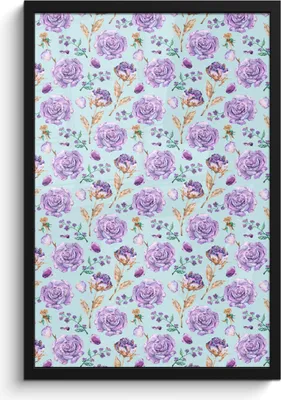 Produktbild von MuchoWow® MuchoWow® Gerahmtes Poster Blumen - Muster - Rosen 40x60 cm - Poster mit zchwarzem Bilderrahmen - Papierdruck - Wandbilder