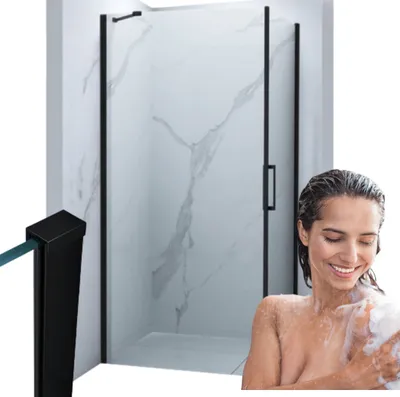 Produktbild von Silla | Duschkabine - 100x190 cm - Schwarz - Glasstärke 6 mm - Duschtür - Dusche