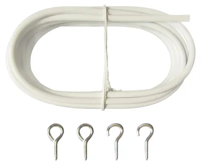 Produktbild von 3 m Gardinendraht mit 4 Haken, DIY-Gardinenstange, Bilderaufhängedraht, Aufhängeschnur