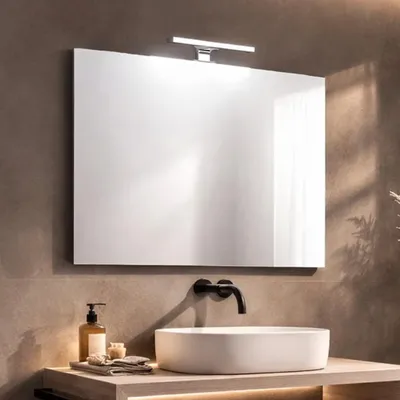 Immagine prodotto di Specchio filo bagno reversibile lampada luce a led 80x70 cm