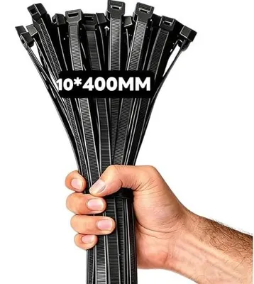 Zdjęcie produktu dla Opaski kablowe czarne nylonowe 350X8 mm UV 100 szt zestaw