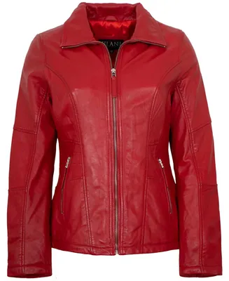 Produktbild von Jilani Collection - Damen Lederjacke Lammnappa rot : 46