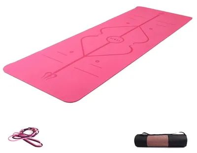 Produktbild von Rutschfeste Yogamatte, dicke Trainingsmatte für Fitness und Pilates, rosa