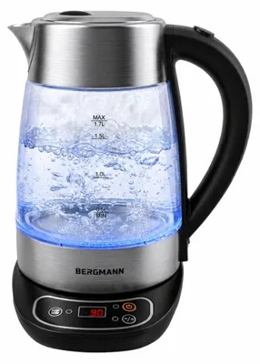 Produktbild von BERGMANN FR004 Glas-Wasserkocher 1,7 l 2200 W Bedienfeld im Sockel N