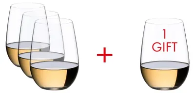 Immagine prodotto di RIEDEL - Bicchieri da vino The O Wine Tumbler Viognier/Chardonnay da 33,5 cl, set convenienza - Paghi 3, ne prendi 4