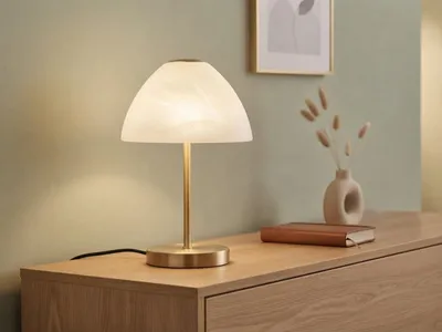 Produktbild von Trio Leuchten - Modern Design Tischleuchte I Tischlampe I Lampe I Leuchte Gold I Messing dimmbar inkl. LED - Joya Touch-funktion Dimmer I Dimmbar I Wohnzimmer I Schlafzimmer I Nachttischleuchte - Stah