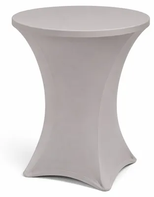Produktbild von Stretch-Husse für Stehtisch Ø 80 cm, Höhe 110 cm – elastisch, knitterfrei - Silber