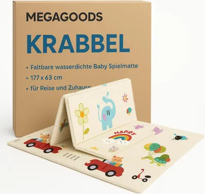 Image de Tapis de jeu imperméable pliable pour bébé 177x63 cm Voyage & maison FR.