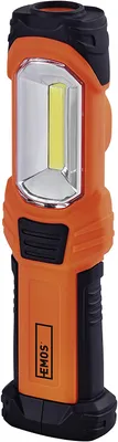 Produktbild von EMOS P4111 COB LED-Arbeitsleuchte, wasserdichte Werkstattlampe mit 3 Lichtmodi, knickbarem Haltefuß, Haken und 3X Magnet, 350 lm, 120 m Leuchtweite, 90-150 St. Leuchtdauer, batteriebetrieben