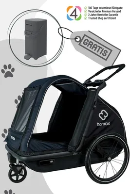 Produktbild von Hamax Pluto L Hundeanhänger mit gratis Pet Genie Hundekot-Entsorgungssystem