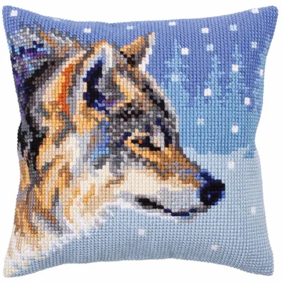 Imagen del producto de CdA cojín de punto de cruz "Animales de invierno" 5303, 40x40cm, patrón de bordado dibujado