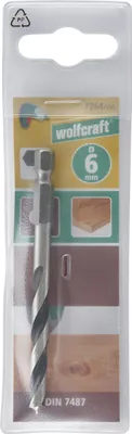 Productafbeelding van Wolfcraft GmbH 7264000, Boormachine, 6 mm, 90 mm, Hout, 5,5 cm, Chroom-vanadiumstaal (Cr-V)
