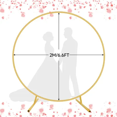 Produktbild von Metall Hochzeitsbogen - Runder Hintergrundständer - Schwerlast Ballonbogen 2 x 2 m - Deko für Hochzeit, Geburtstag, Indoor & Outdoor