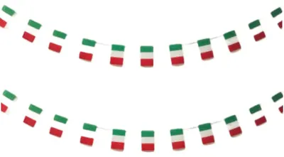 Flaggenkette Italien, 40 Stück, 11,4 m, 14 x 21 cm, für Dekoration