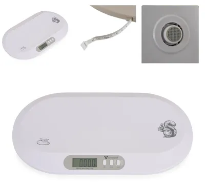 Produktbild von Cangaroo Babywaage Peanut Maßband LCD-Display Tara-Funktion Haltefunktion 20 kg weiß