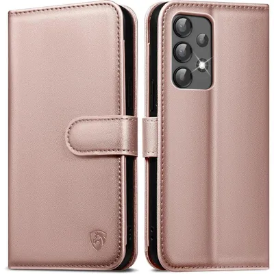 Productafbeelding van Telefoonhoesje, portemonnee-model, van kunstleer, opklapbaar, voor Samsung Galaxy A13 5G/4G/A04S, roze goud