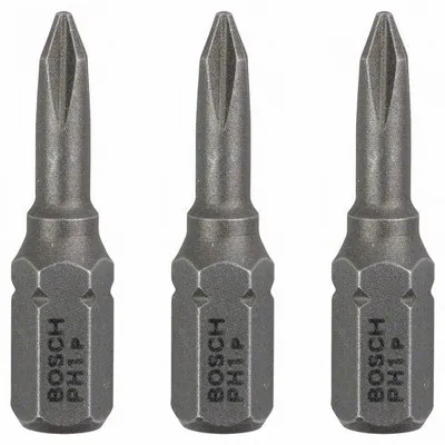 Image de 3 embouts de vissage extra dur PH1 25mm - BOSCH - 2607001508