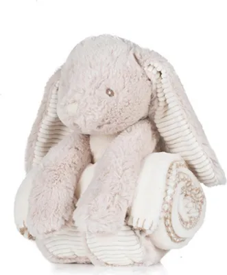 Produktbild von Kuscheltier Hase Decke Plüschtier Stofftier Teddy Plüsch, 100% Polyester