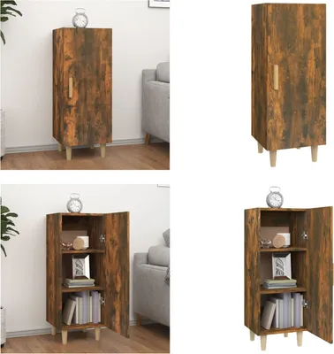 Produktbild von vidaXL Sideboard Räuchereiche 34,5x34x90 cm Holzwerkstoff - Sideboard - Sideboards - Schrank - Lagerschrank