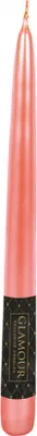 Image de Bougie de Noël perle conique 24 cm orange clair