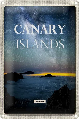 Produktbild von Blechschild Reise 20x30cm Canary islands Spain Nacht Sterne