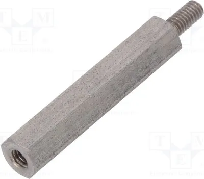 Zdjęcie produktu dla 10 sztuk dystansów z gwintem wewnętrznym M2,5, długość 25 mm, gwint zewnętrzny M2,5, wymiary 242 x 25 mm