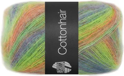 Produktbild von Lana Grossa - Baumwollehair 0102 orange grün gelbgrün blauviolett graubraun