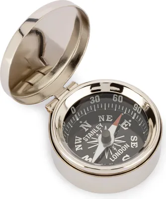 Produktbild von NKlaus Maritim Kleiner Kompass 3,5cm mit Deckel aus Messing vernickelt Taschenkompass 11803