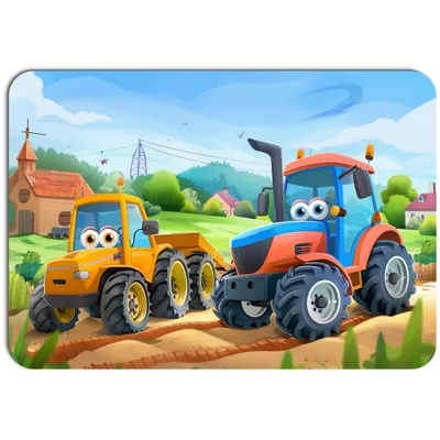 Zdjęcie produktu dla Podkładka dla dzieci z bezpośrednim nadrukiem 43 x 30 cm, motywy dziecięce, podkładka Trwała, zmywalna, nieszkodliwa dla zdrowia, ciągnik