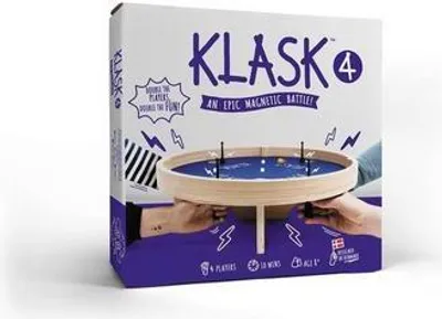 The image shows the box of the board game KLASK 4.