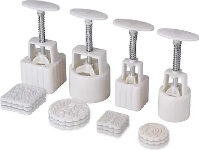 Produktbild von Mondfest-Mondkuchenform mit Handdruck und 12-teiligem Muster für 4 Sets