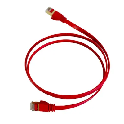 Produktbild von 0,5m CAT7 Patchkabel Netzwerkkabel flach rot Internet Kabel Patch