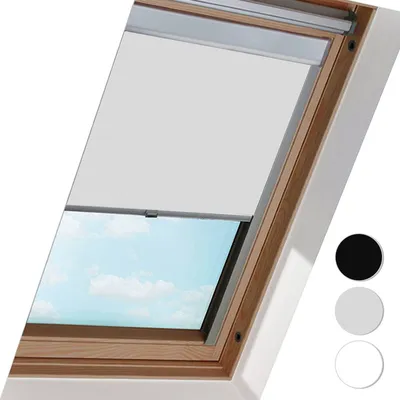 Image de Store d'obscurcissement Fiqops Store de fenêtre de toit Protection solaire 100% obscurcissement Thermorollow Systèmes de fenêtres Fenêtres de toit 206 pour Velux