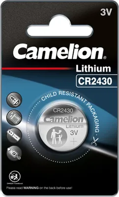 Produktbild von Knopfzelle Knopfbatterie Lithium CR2430 Camelion Blister Verpackung Batterie