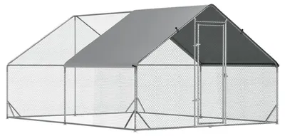 Produktbild von Hühnerstall - XXL Freilaufgehege für Hühner außen - Edelstahl - Schattendach - Hühnergehege 3 x 4 x 2 m