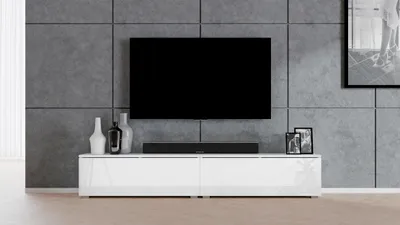Produktbild von AX LIVING TV Board Loriano 2x100 stehend Lowboard weiß Matt/Hochglanz