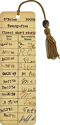 Produktbild von Vintage Library Card Beaded Bookmark
