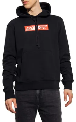 Produktbild von Diesel "S-GINN-HOOD-HS1 FELPA" Herren Hoody Kapuzenpullover Sweatshirt Schwarz