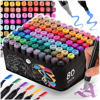 Productafbeelding van Alcoholische fineliners met zakje, 80 stuks, Nukido NK-912