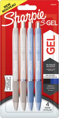 Produktbild von Sharpie Gelschreiber Fashion S-Gel 0,7mm | 4er Set schwarze und blaue Schriftfarbe