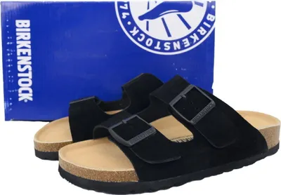 Produktbild von Birkenstock Arizona Soft Footbed Schwarz Velourleder