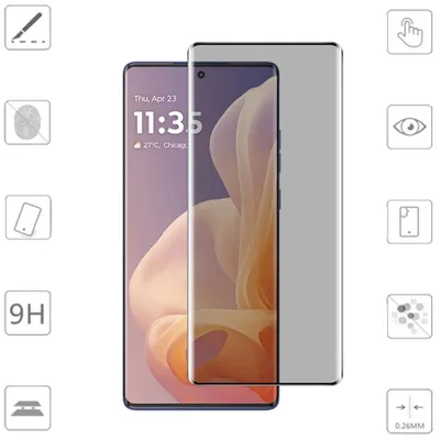 Obrázek produktu pro Pro Motorola Moto G85 5G 1x 4D Privacy Display Full Curved H9 Tvrzené sklo Screen Protector