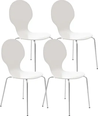Produktbild von 4er Set Besucherstuhl HLO-CP80 weiß