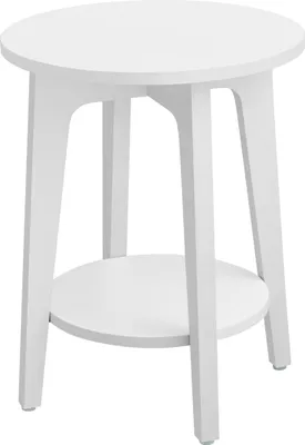 Produktbild von VASAGLE Beistelltisch, rund, mit unterer Ablagel, modern, 40 x 50 cm, weiß